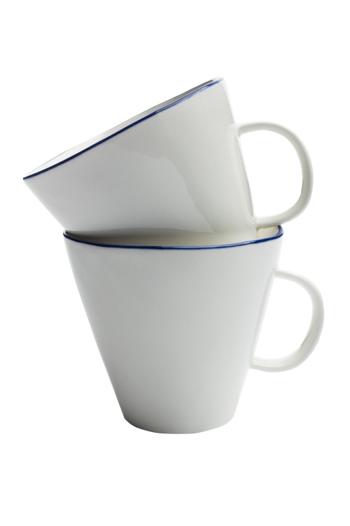 Tasse ÉLÉGANTE 300ml en porcelaine avec liseré bleu