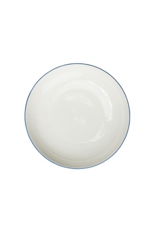 Classic 20cm Soup Plate with Blue Rim Porcelain