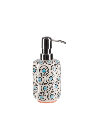 Stoneware Soap Dispenser ETHNO with Artistic Design