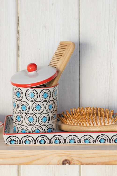 Ethno Storage Tin with Elegant Stoneware Design