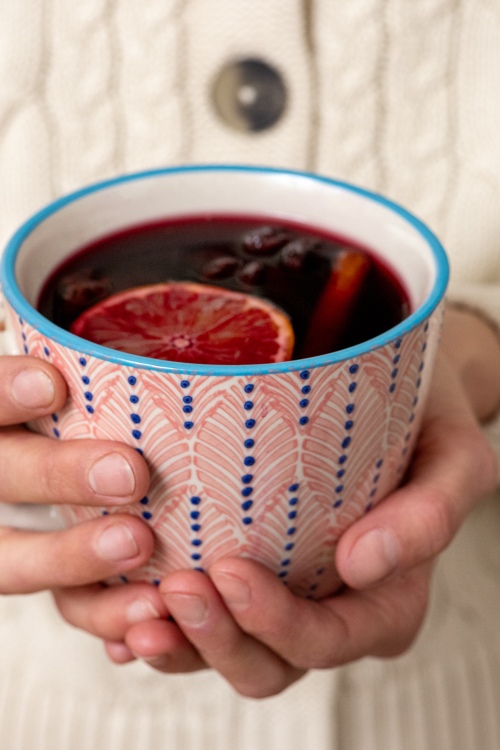 Tasse ARTISTIQUE 500 ml en grès estampé à la main