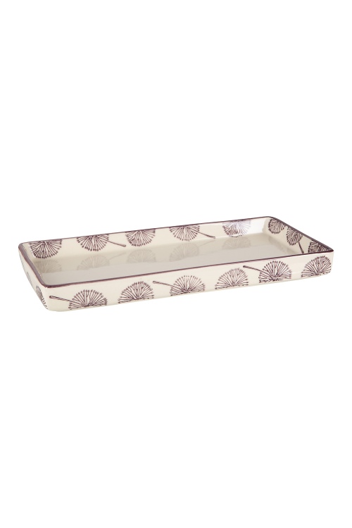 Hand-Stamped Ceramic Tray for Elegant Bathroom Organization