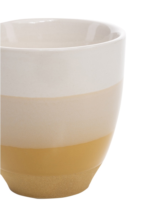 Striped Stoneware Mug 200 ml Yellow - Joyful Design