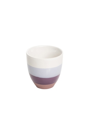 Purple Striped Stoneware Mug 200ml for Stylish Sips