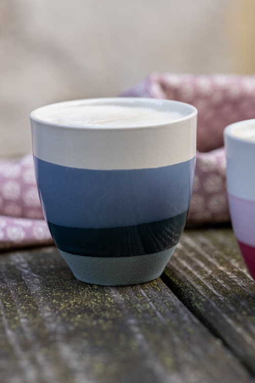 Blue Stripes Stoneware Mug 200 ml - stilig og slitesterkt