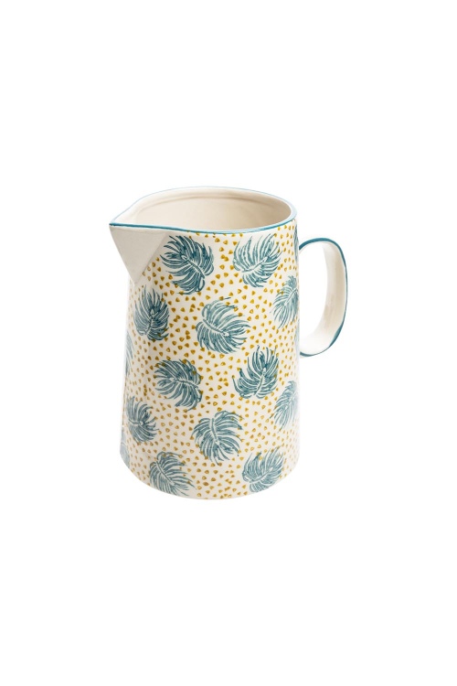 BOHO CHIC Steintøy-kanne, 1500 ml, blomsterdesign