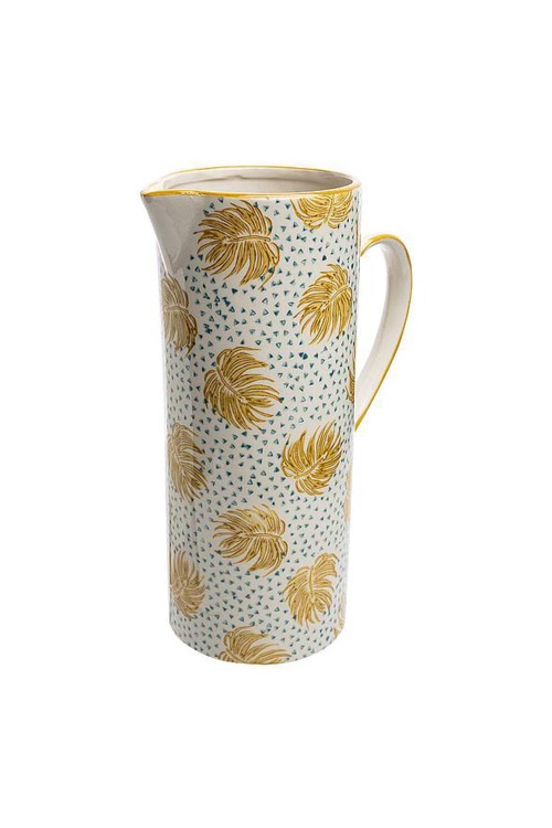 Boho Chic Stoneware Pitcher 1650ml - Floral Design