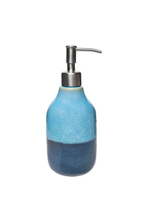 Industrial Stoneware Soap Dispenser with Reactive Glaze