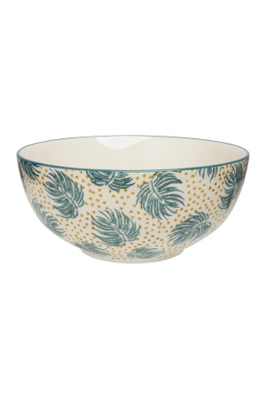 Boho Chic Stoneware Salad Bowl for Eco-Friendly Dining