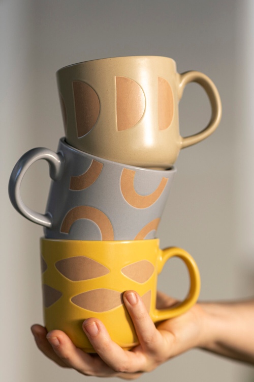 Tasse en grès ART DECO 400 ml élégante et durable