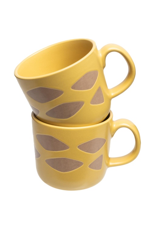 Elegant Yellow Stoneware Cup 400ml