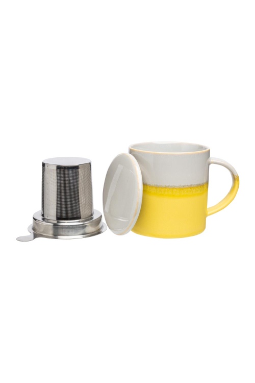 Industrial Stoneware Cup with Tea Strainer, 410 ml