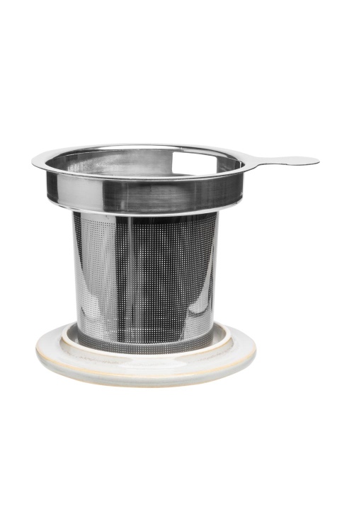 Industrial Stoneware Cup with Tea Strainer, 410 ml