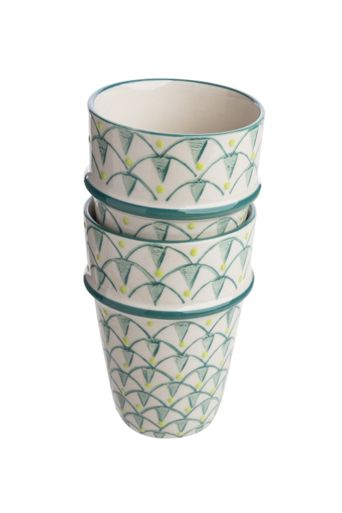 Taza de gres ORIENTAL con detalles ornamentales