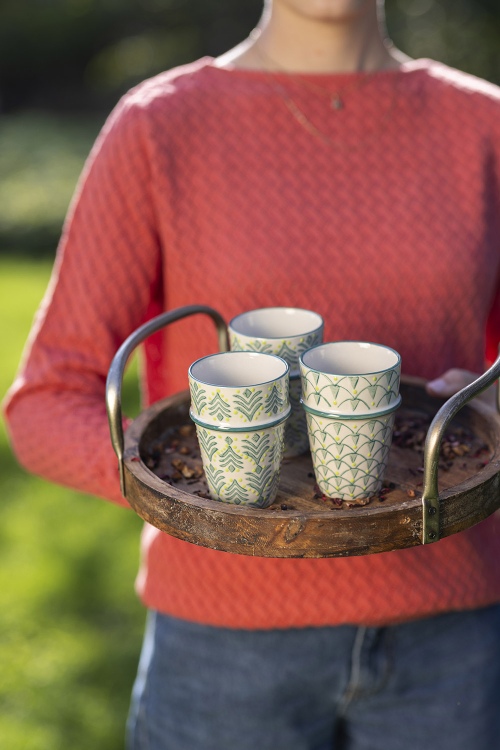 Taza de gres ORIENTAL con detalles ornamentales