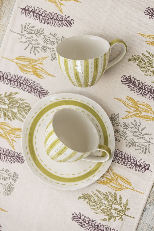 Tasse en grès VERT AQUARELLE élégante et moderne