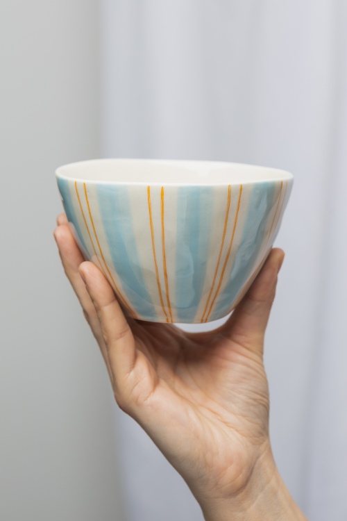 Eco-Friendly Blue Aquarell Bowl for Stylish Dining