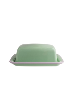 Eco-Friendly Green Candy Butter Dish - Stoneware Design