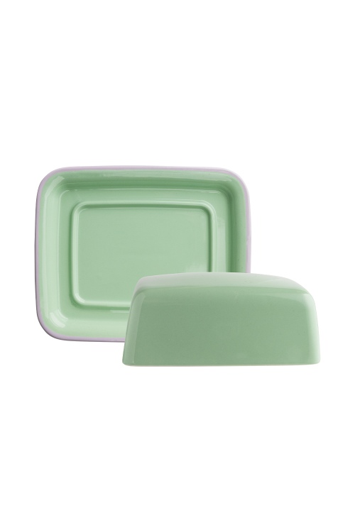 Eco-Friendly Green Candy Butter Dish - Stoneware Design