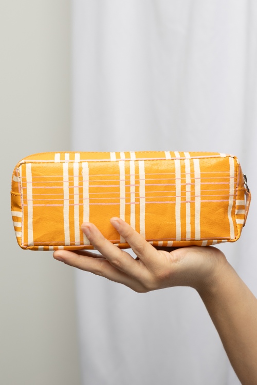 Eco-Friendly Recycled Leather Pencil Case CHECK