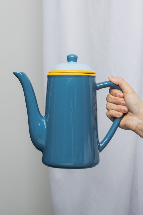 Eco-Friendly Stoneware Teapot BLUE CANDY