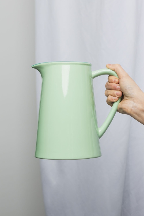 Stoneware Pitcher GREEN CANDY for Eco-Friendly Decor