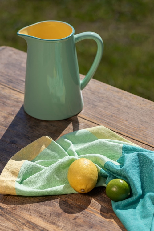 Stoneware Pitcher GREEN CANDY for Eco-Friendly Decor