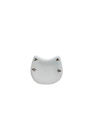 "Whimsical Grey Cat Knob for Cabinets and Drawers"