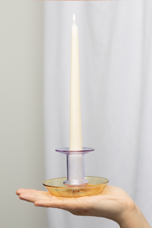 Eco-Friendly Yellow Rainbow Candlestick Decor