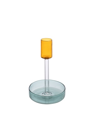 Eco-Friendly ORANGE RAINBOW Glass Candlestick