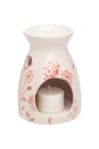 Floral Red Aroma Lamp in Sustainable Stoneware