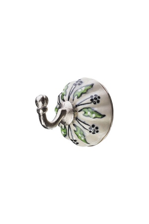 Ceramic-Metal Half-Round Wall Hook for Elegant Decor