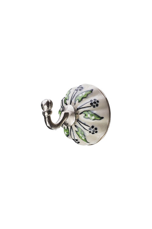 Ceramic-Metal Half-Round Wall Hook for Elegant Decor