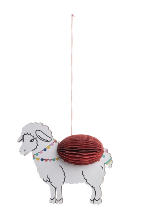 Pendentif MOUTON en papier éco pour fêtes d'enfants