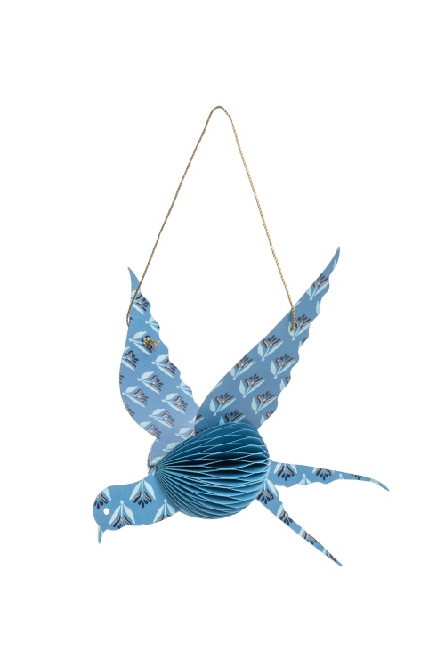 Blue Bird Paper Pendant Light - Eco-Friendly Decor