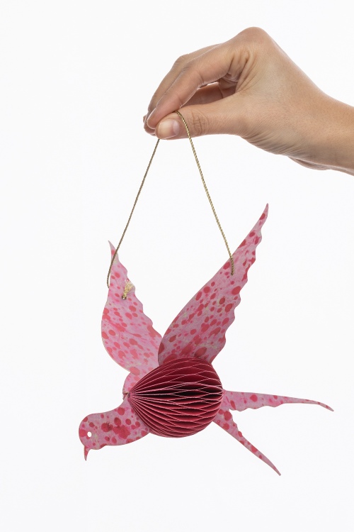 Eco-Friendly Pink Bird Paper Pendant Light