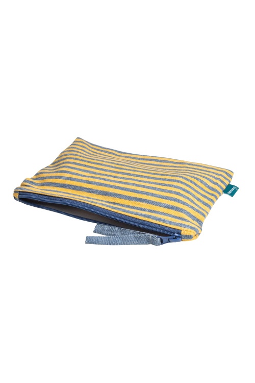 Striped Cosmetic Bag in Organic Cotton for Travel