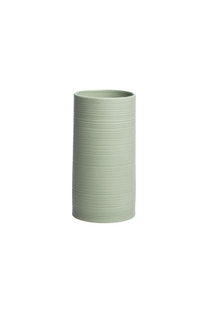 Vaso vintage verde in gres per decorazioni minimaliste