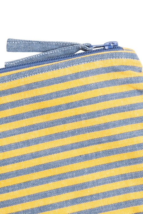 Striped Cosmetic Bag in Organic Cotton for Travel