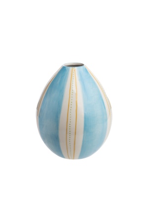 Blue Aquarell Vase: Sustainable Stoneware Decor