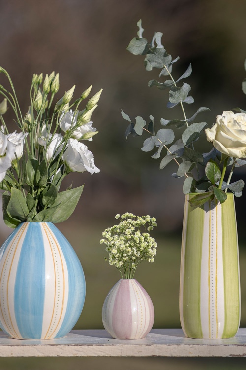 Vaso AQUARELL ceramica blu per decorazioni floreali