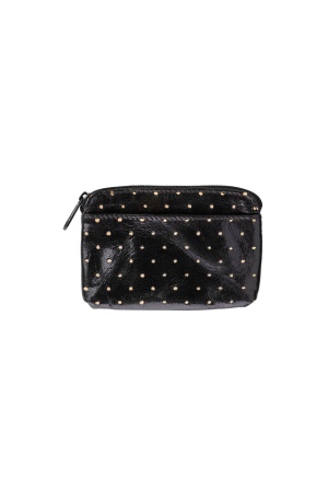 Black Leather DOTTA Purse for Elegant Style