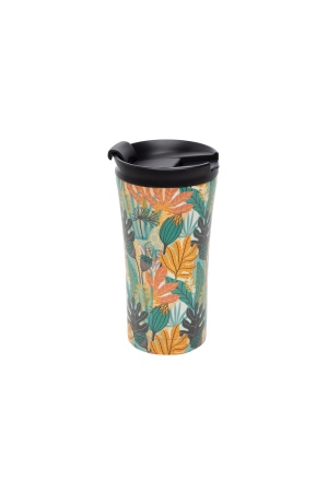 Mug Thermo FEUILLES 380 ml en acier inoxydable