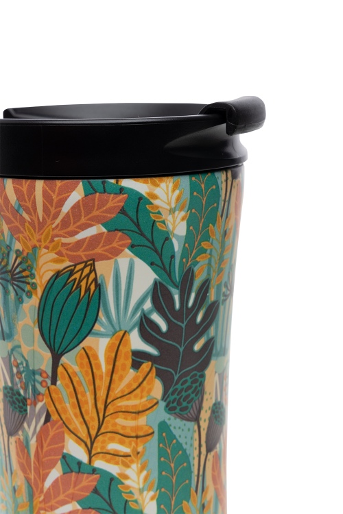 Eco Thermo Mug LEAVES 380 ml - rustfritt stål, BPA-fri