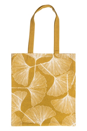 Eco-Friendly GINKGO Yellow Tote Bag in Organic Cotton