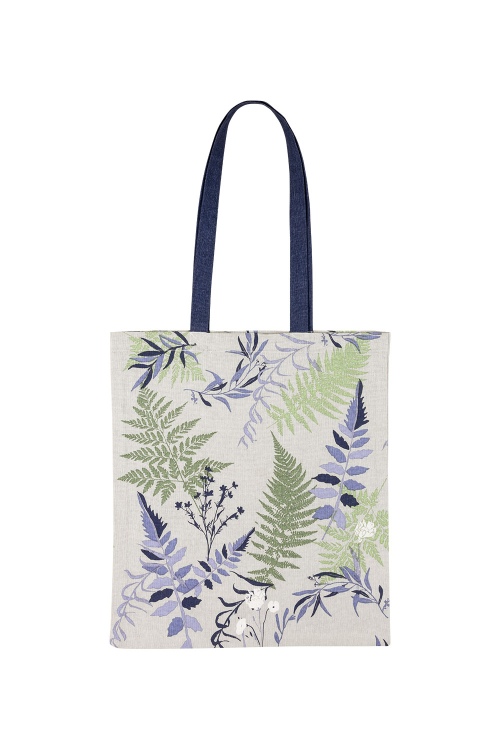 Bolsa Tote FERN Azul Floral em Algodão Orgânico