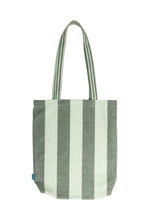 Sac shopping vert en coton bio STRIPES GOTS