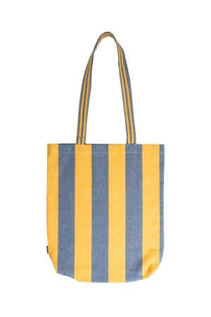 Eco-Friendly STRIPES Blue Shopping Bag, Organic Cotton