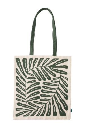 Borsa in cotone organico ABSTRACT LEAVES verde