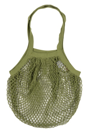 Eco-Friendly Olive Green Net Bag, GOTS-Certified Cotton